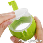Arenzza seal and pour food storage bag clip held in hand, designed to keep bags sealed and prevent spills in the kitchen.
