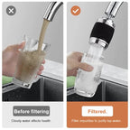 Arenzza 360-degree swivel splash-proof faucet aerator for kitchen sinks, designed to reduce splashing and improve water flow.