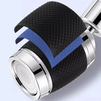 Arenzza 360-degree swivel splash-proof faucet aerator, houseware and kitchen accessory, shown installed on a kitchen faucet.