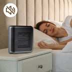 Arenzza 800W wall outlet space heater with adjustable thermostat and timer, designed for home heating and energy efficiency.