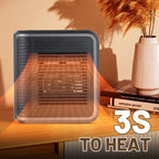 Arenzza 800W wall outlet space heater with adjustable thermostat and timer, compact design for home heating.