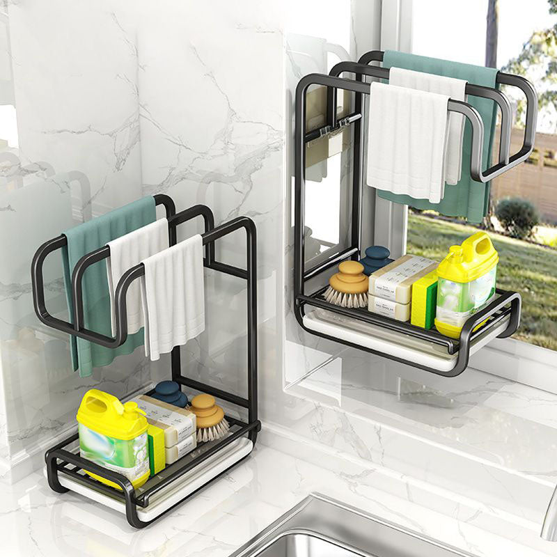 Arenzza kitchen rag organizer and drying rack with slots for drying dishcloths and keeping kitchen surfaces tidy.