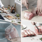 Arenzza manual meat cutter for kitchen, featuring stainless steel blades and ergonomic handle, ideal for meat preparation in the kitchen.