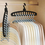 Arenzza multifunctional foldable clothes hanger with 11 holes for versatile garment hanging and space-saving storage.