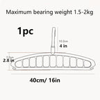 Arenzza multifunctional foldable clothes hanger with 11 holes, black plastic houseware and kitchen garment hanger on a white background.