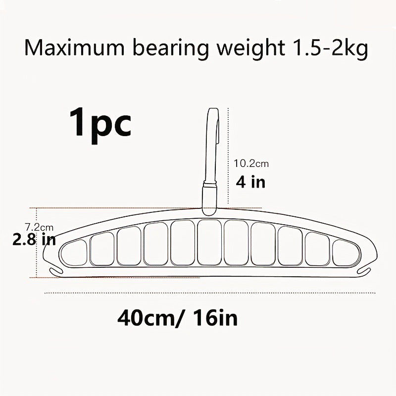 Arenzza multifunctional foldable clothes hanger with 11 holes, black plastic houseware and kitchen garment hanger on a white background.