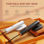 Arenzza portable mini USB handheld iron for houseware and kitchen use, shown plugged in with a compact design.