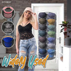 Arenzza hanging hat holder with multiple pockets for organized storage, ideal for home or kitchen organization.