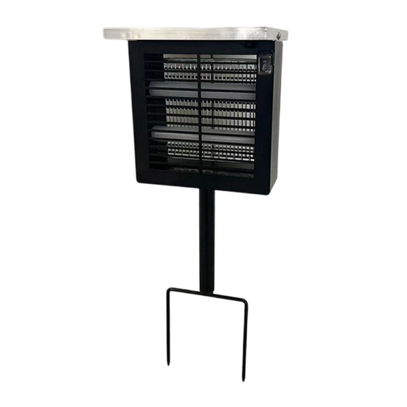 Aarenza solar-powered outdoor bug zapper hanging with LED light, designed for outdoor insect control in a houseware and kitchen setting.