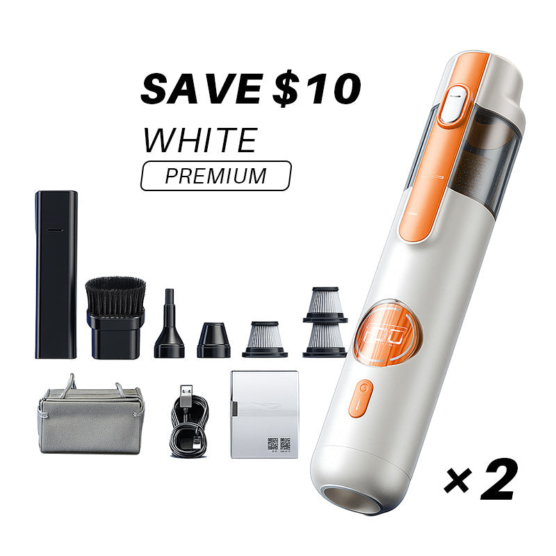 Arenzza 5-in-1 smart handheld vacuum cleaner kit for houseware and kitchen use, showing various attachments and compact design.