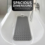 Arenzza 40x16-inch non-slip bathtub mat with suction cups, textured surface for safety in bathroom shower or tub.