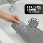 Arenzza 40"x16" non-slip bathtub mat with suction cups, designed for safe, secure grip in the bathroom.