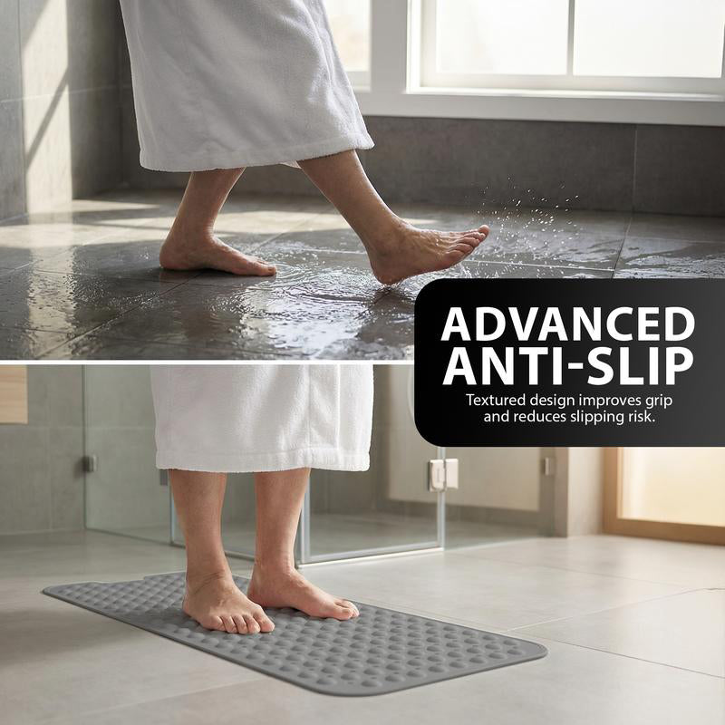 Arenzza 40x16-inch non-slip bathtub mat with suction cups, designed for safety and grip in the bathroom.