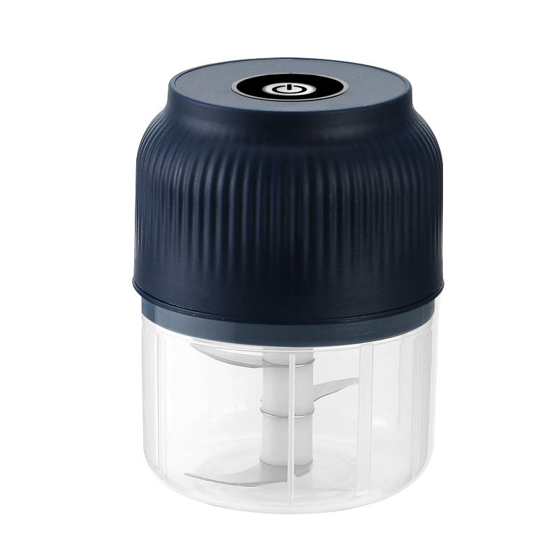 Aarenza cordless mini electric garlic chopper in black, with stainless steel blades, compact kitchen tool for efficient garlic processing.