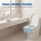 Disposable waterproof toilet seat covers pack from Arenzza, showing clean, clear covers designed for hygiene and comfort.
