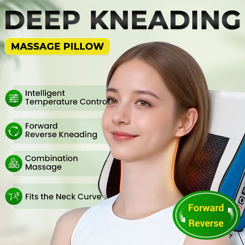 Arenzza multifunctional deep kneading massage pillow with heat, designed for relaxing body massage and pain relief.