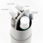 Arenzza portable toiletries storage cup with multiple compartments, ideal for organizing bathroom essentials and travel accessories.