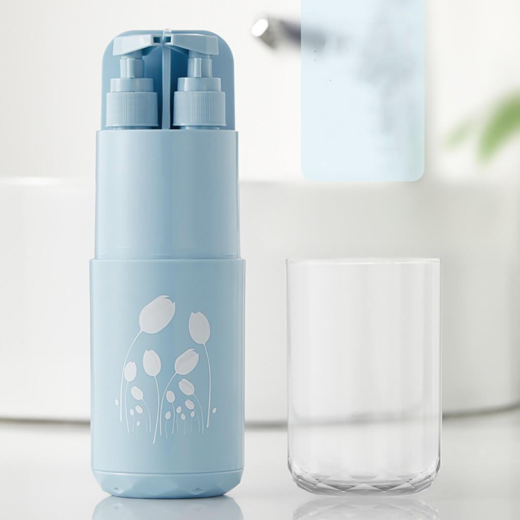 Arenzza portable toiletries storage cup with compartments for organizing travel-sized bathroom essentials.