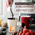 Arenzza chocolate melting cup for kitchen, featuring a ceramic bowl with a handle, ideal for melting and pouring chocolate.