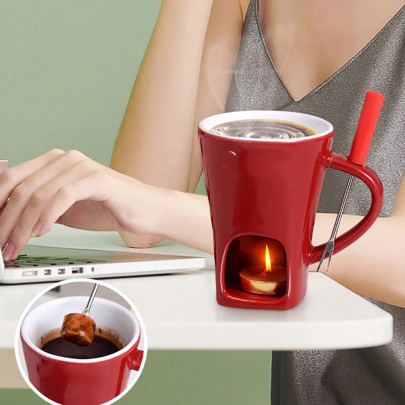 Arenzza chocolate melting cup for kitchen use, with a ceramic or plastic container designed for melting chocolate smoothly.