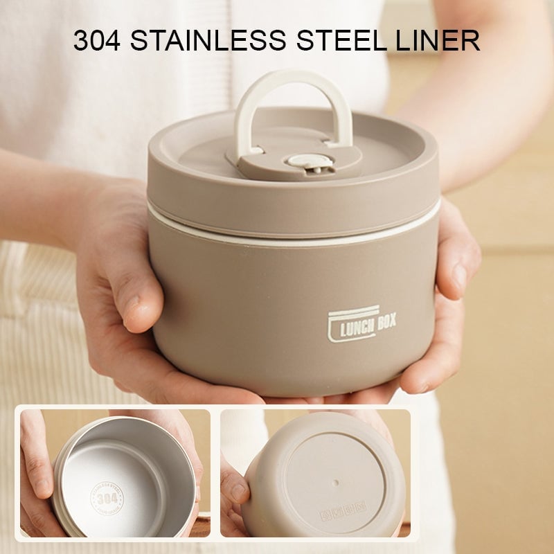 Arenzza portable insulated lunch container set with multiple compartments and lids, ideal for keeping food warm or cold on the go.