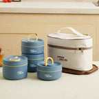 Arenzza portable insulated lunch container set with multiple compartments, perfect for keeping food fresh and organized.