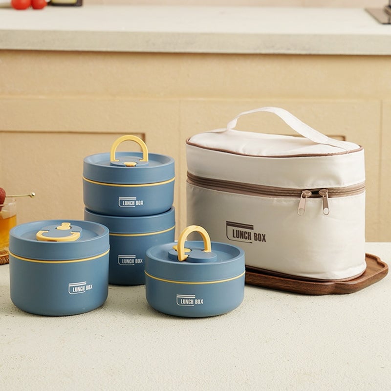 Arenzza portable insulated lunch container set with multiple compartments, perfect for keeping food fresh and organized.