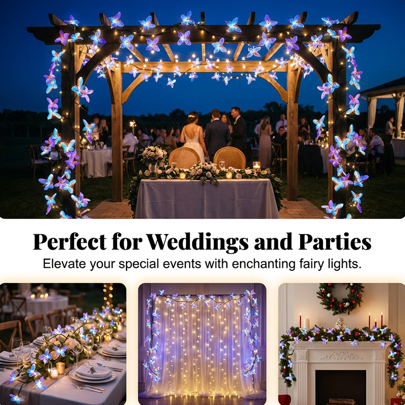 Arenzza Romantic Butterfly Vine LED Lights for houseware and kitchen decor, featuring delicate butterfly and vine design with warm LED illumination.