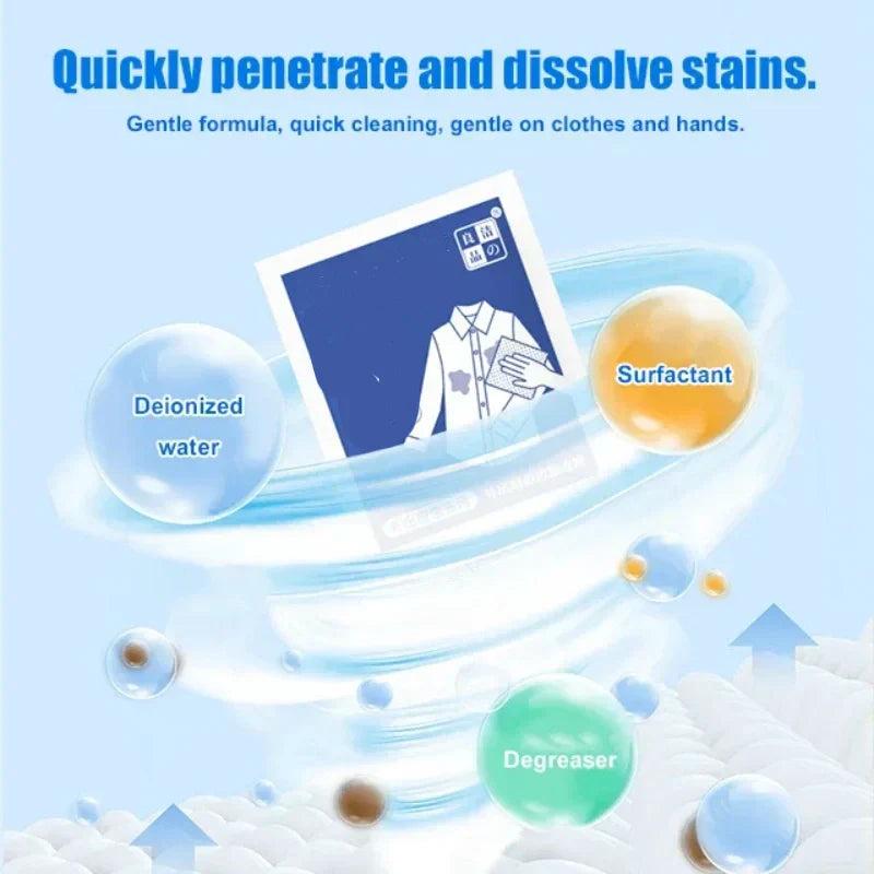 A pack of Arenzza Disposable Cleaning Wipes Stain Buster for quick, on-the-go cleaning, featuring a resealable package with wipes inside.