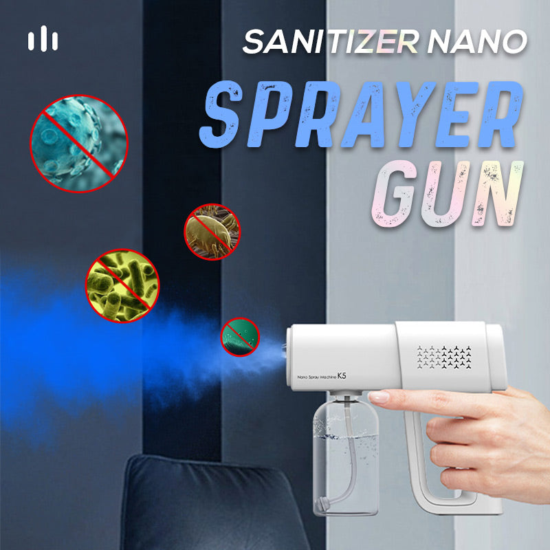 Arenzza 380ml cordless sanitizer nano sprayer gun with ultra-fine mist for home, office, and garden cleaning.