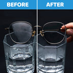 A reusable Arenzza anti-fog cloth for glasses, shown folded with clear glass glasses in the background, ideal for anti-fog cleaning.