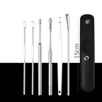 Arenzza portable 6-piece stainless steel ear piercing kit with spiral ear tool, ideal for home use and piercing safety.