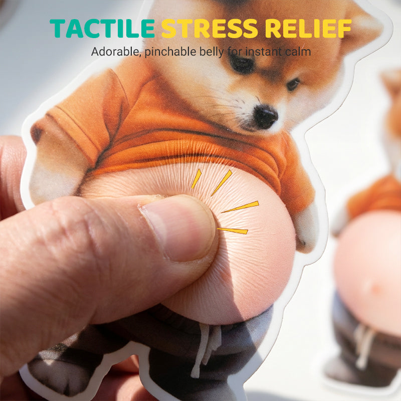 A cute 3D Shiba Inu self-adhesive door stopper and stress ball by Arenzza, featuring a playful dog design for home or kitchen use.