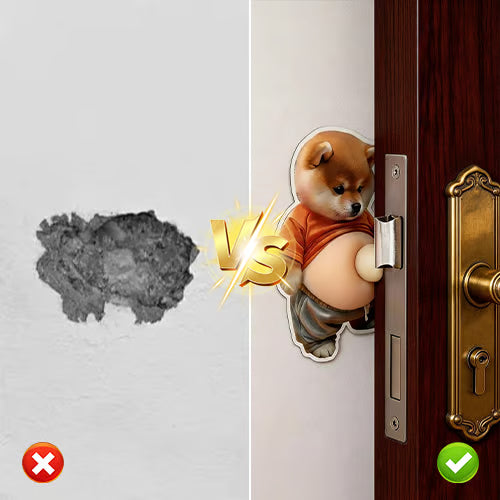 Aarenza 3D cute Shiba Inu-shaped self-adhesive door stopper and stress ball, featuring a playful design and vibrant colors.