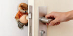 Arenzza 3D Shiba Inu self-adhesive door stopper and stress ball, cute dog design for home or kitchen use.