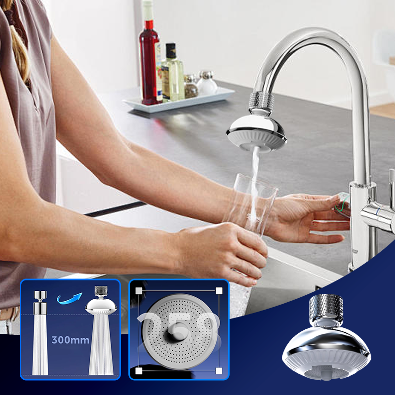 Arenzza 360° Swivel Pressurized Faucet Aerator for kitchen sink, enhancing water flow and efficiency in houseware and kitchen use.
