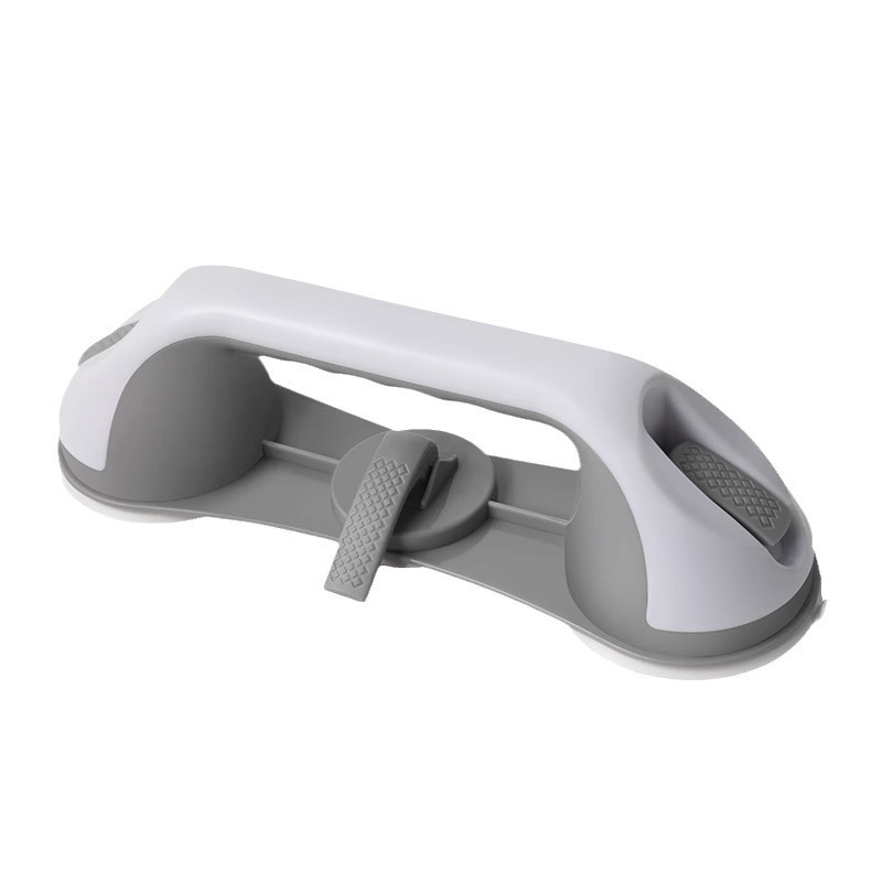 Arenzza drill-free suction cup grab bar for bathroom safety, with a sturdy metal handle mounted on a bathroom wall.