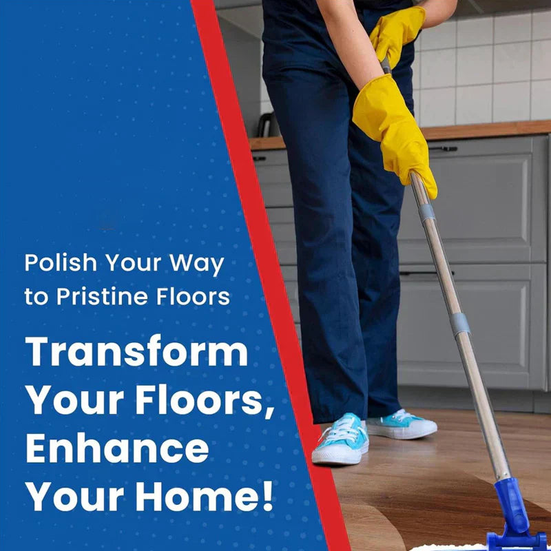 Arenzza high-gloss floor shield bottle showing clear liquid inside, designed for instant floor renewal and protection.