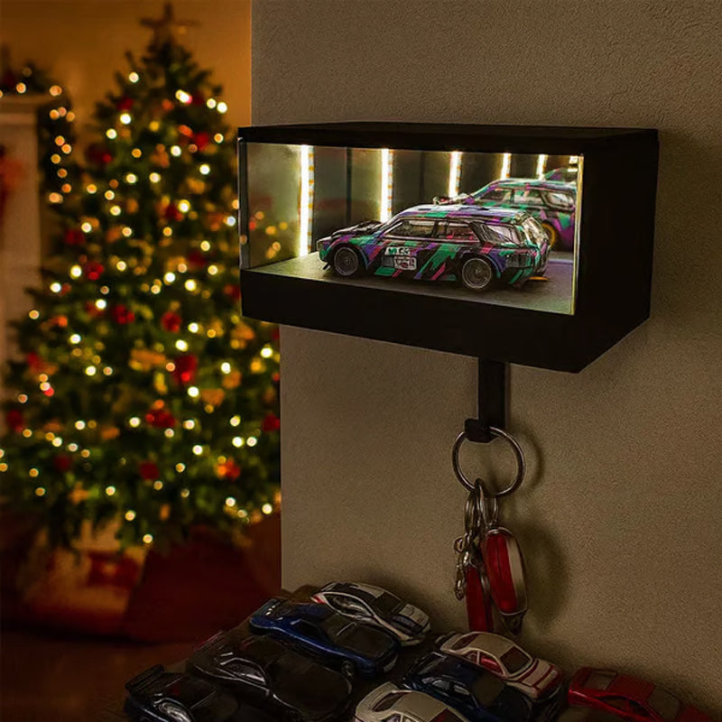 Arenzza Infinity Mirror LED Garage Key Holder with sleek design and illuminated mirror, ideal for organizing keys in houseware.