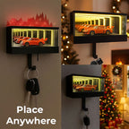 Arenzza Infinity Mirror LED Garage Key Holder with modern design, featuring LED lighting and multiple hooks for key organization.