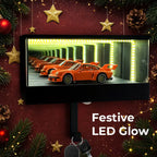 Arenzza Infinity Mirror LED Garage Key Holder mounted on wall, featuring a sleek design with LED lighting for organizing keys and small items.