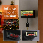 Arenzza infinity mirror LED garage key holder, modern houseware with illuminated design and multiple hooks for keys and small items.