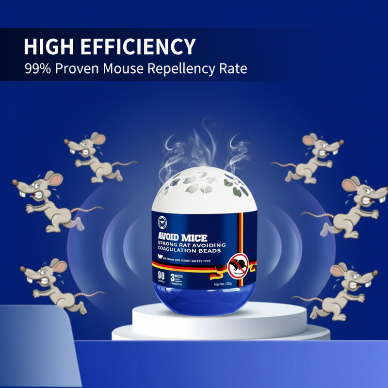 Arenzza plant-based indoor mouse repellent gel in a clear container, designed for houseware and kitchen use.