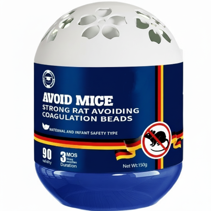 Arenzza plant-based indoor mouse repellent gel in a small container, designed to keep mice away from homes and kitchens.