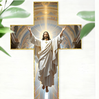 Aarenza Retro Jesus Christ wall cross decor, vintage-style houseware and kitchen wall ornament featuring a religious design.