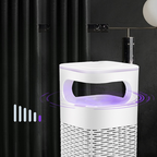 Arenzza UV fly trap with transparent catch box, designed for houseware and kitchen use to attract and trap flying insects.