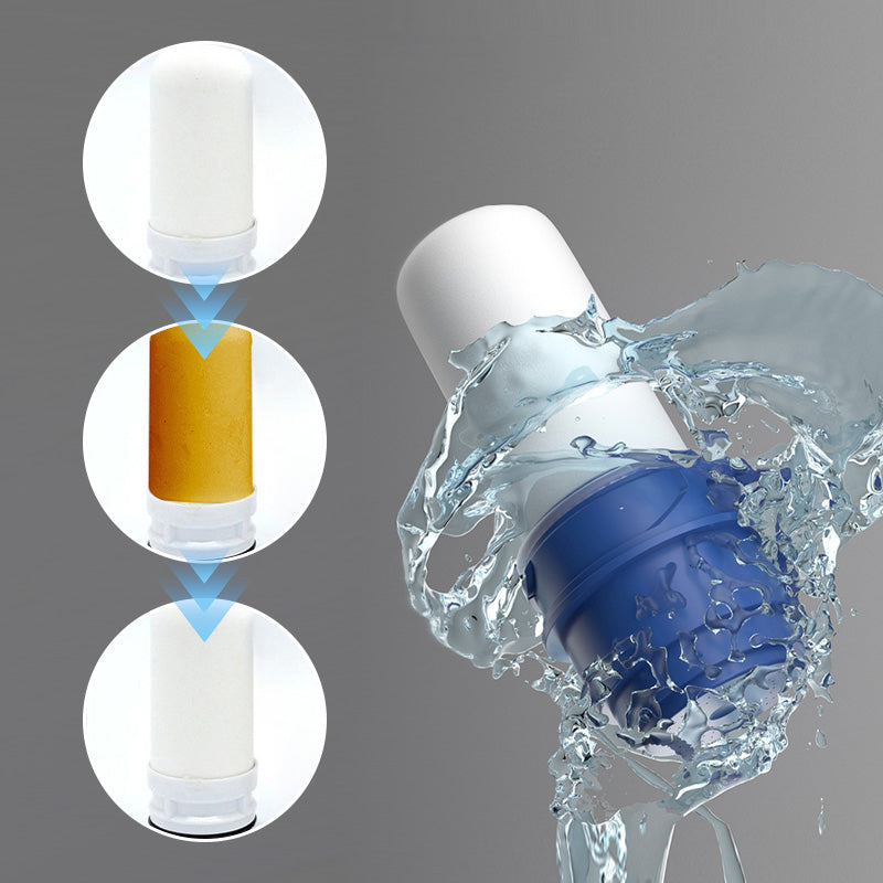 Arenzza faucet water purifier with adapters, mounted on a kitchen sink, providing clean filtered water.