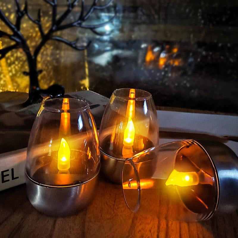Arenzza solar-powered LED candle light lamp, houseware and kitchen decor with a warm glow, designed for eco-friendly home ambiance.