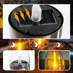 Aarenza solar-powered LED candle light lamp in a houseware setting, showcasing its warm glow and sleek design for eco-friendly lighting.