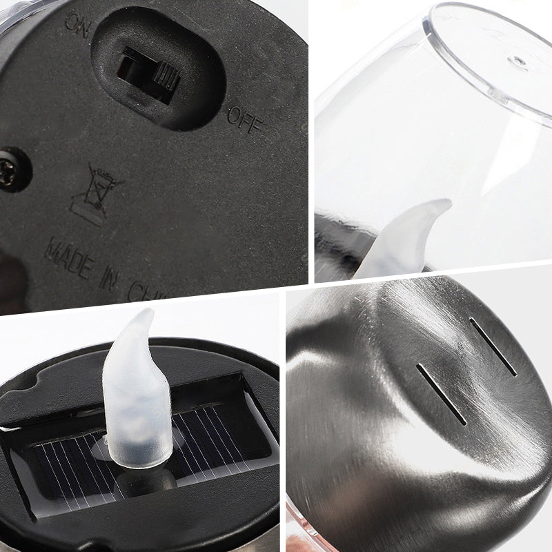 Aarenza solar-powered LED candle light lamp with a glass jar design, ideal for houseware and kitchen decor.